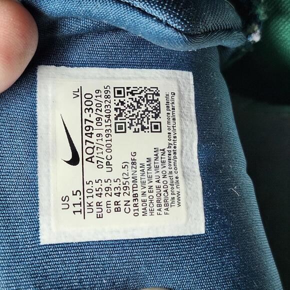 Nike Men's Zoom Winflo 7 Turbo Running Sneakers Size 11.5 Blue/Teal - Picture 9 of 9